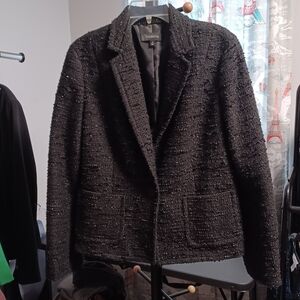 Talbots Black Textured Blazer Suit Jackets